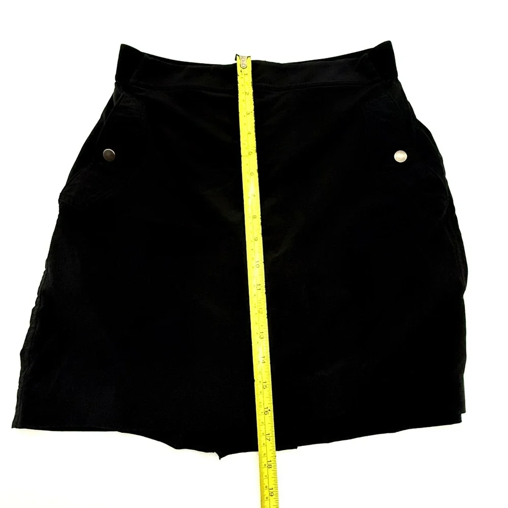 Athleta Black Skort Women's Size 8 Built In Shorts Snap Pockets Golf Hiking